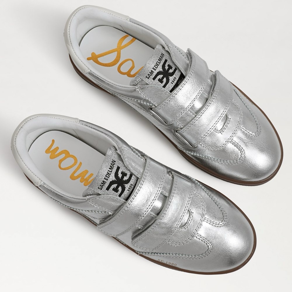 Sam Edelman Talia Slip On Metallic Silver Sneaker